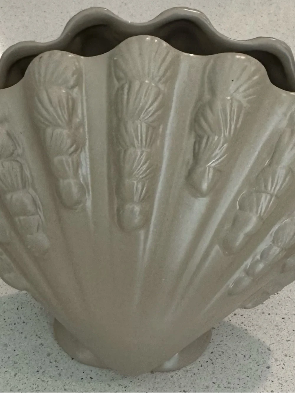 Neutral Shell Ceramic Vase by